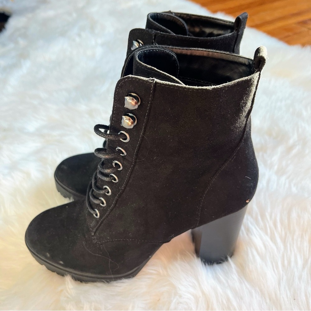 Forever 21 Black Suede Heeled Boots